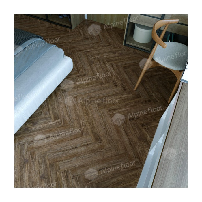 Ламинат Alpine Floor Herringbone 12 PRO LF106-10 Дуб Бордо