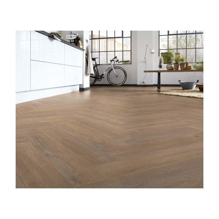 Ламинат Kronotex Herringbone 33 класс 10 мм D6014 Дуб Эльба бежевый (Elba Eiche Beige)