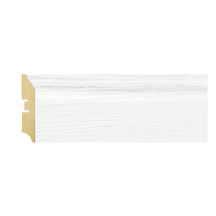 Плинтус МДФ Smartprofile 3D Wood 82 белый велюр