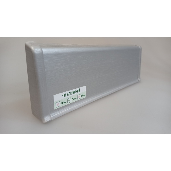 Плинтус ПВХ Ideal Деконика Д-П70 186 Алюминий