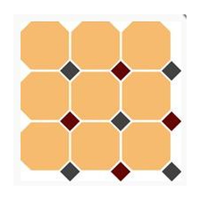 Керамогранит Top Cer Octagon New 4421 OCT20+14-B Ochre Yellow OCTAGON 21/Brick Red 20 + Black 14 Dots 30х30 см
