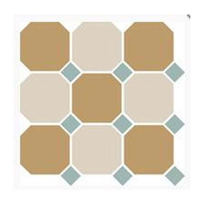 Керамогранит Top Cer Octagon New 4403+16 OCT13-A Yellow 03 White 16 OCTAGON/Turquoise 13 Dots 30х30 см