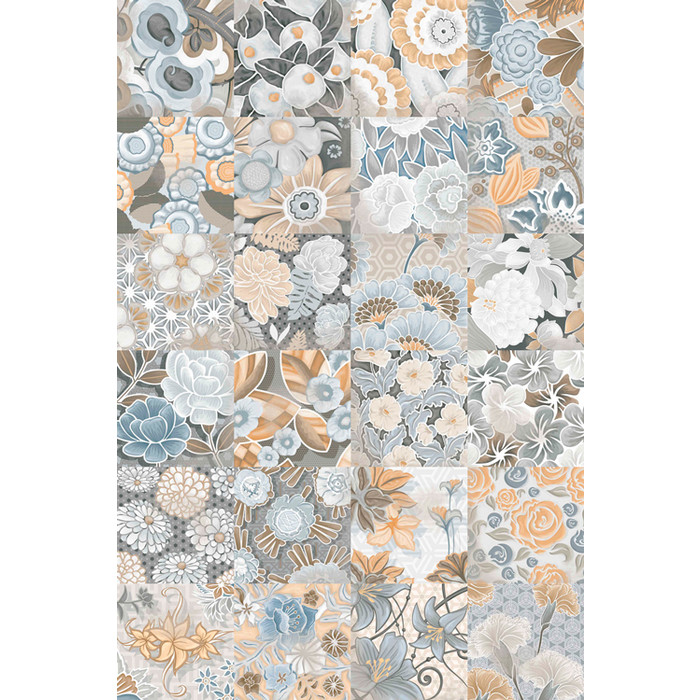 Керамическая плитка Vives Ceramica Vodevil Flore Gris  напольная 20х20 см