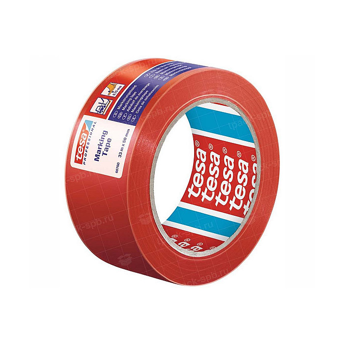 Ленты для разметки Tesa 60760, 33 м * 1,280 мм, красный